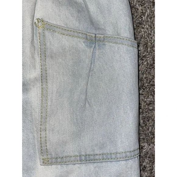 Vintage 80s 90s SWAT Light Acid Wash Denim Jeans Jumpsuit Overalls Size 9 - Picture 3 of 16